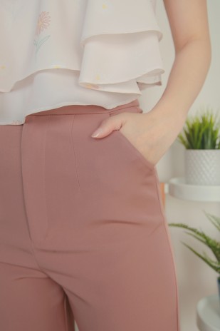 Aesha High-waisted Pants in Rose