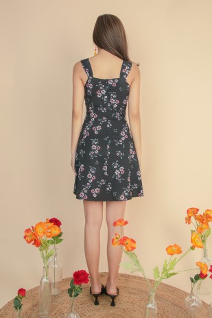 Ransome Floral Dress in Black