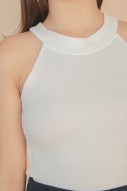 Paladia Knit Halter Top in White