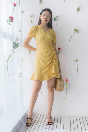 RESTOCK: Malvina Wrap Dress in Yellow