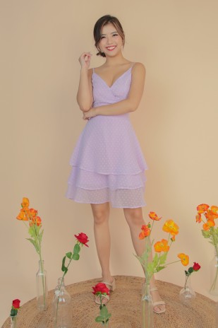Taisce Swiss Dot Dress Lavender