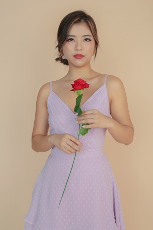 Taisce Swiss Dot Dress Lavender