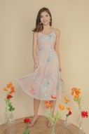 Brencis Floral Pleated Dress in Pink
