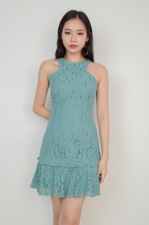 Rosna Lace Dress in Seagreen