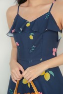 Linnea Printed Romper in Navy