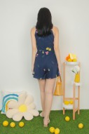 Linnea Printed Romper in Navy