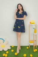 Melora Printed Dress in Navy