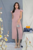 Breena Cheongsam Jumpsuit in Pink