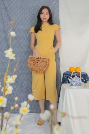 Breena Cheongsam Jumpsuit in Yellow