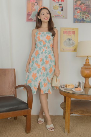 Suzy Floral Dress in Orange