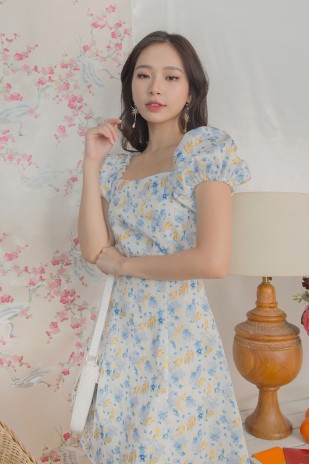 Sprie Floral Dress in White