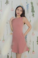 Rizel Flutter Dress in Pink