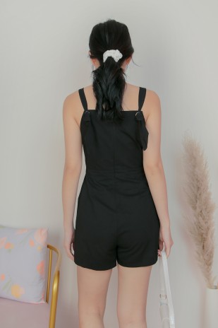 RESTOCK: Valkeyna Knot Romper in Black