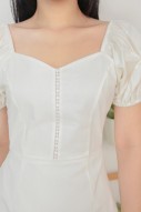 RESTOCK: Willa Puff Sleeve Dress in White