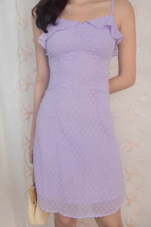 Sana Swiss Dot Dress in Lilac