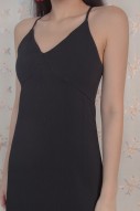 Emersie Ribbed Dress in Black