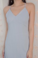 Emersie Ribbed Dress in Blue