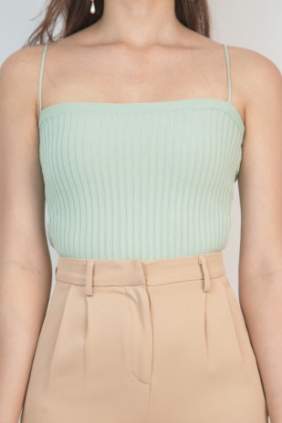 Channa Ribbed Top in Mint
