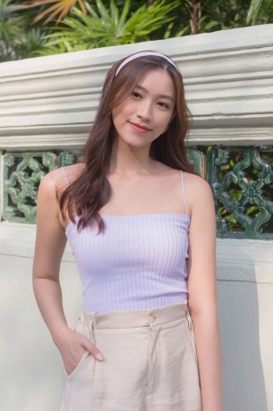 Channa Ribbed Top in Lavender