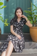 RESTOCK: Hollace Floral Dress in Black