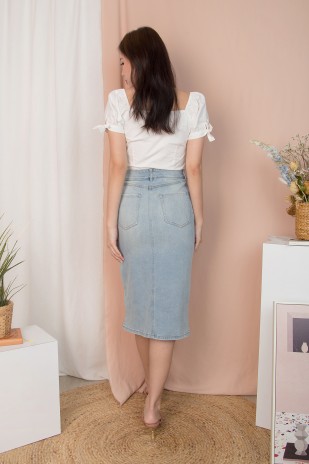 Zaelynn Puff Top in White