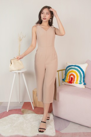 Hayria Knot Jumpsuit in Nude