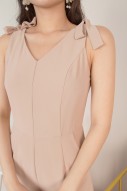 Hayria Knot Jumpsuit in Nude