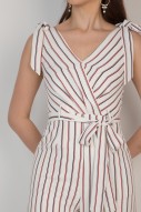 Jenell Stripes Jumpsuit in White