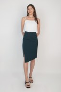 Andee Overlay Dress in Forest Green