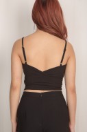 Etta Ruched Cami Top in Black