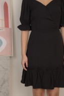 Bridgette Sleeved Dress in Black