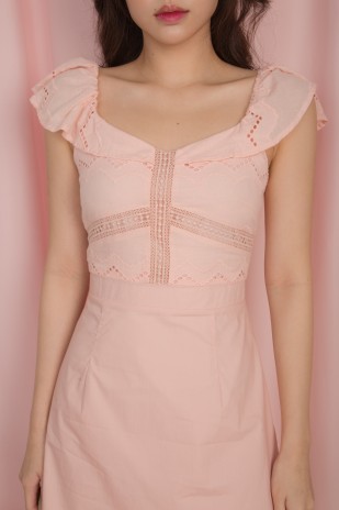 Reanna Crochet Dress in Pink