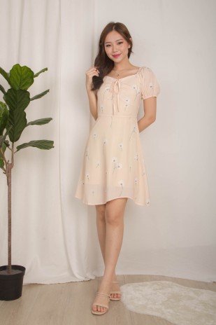 Hollis Floral Dress in Apricot