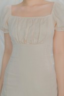 RESTOCK: Denissa Puff Dress in Cream