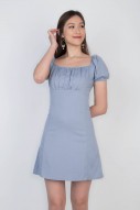 RESTOCK: Denissa Puff Dress in Blue