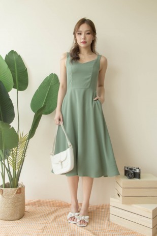 Roxie Swing Dress in Sage