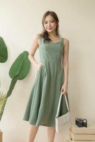 Roxie Swing Dress in Sage
