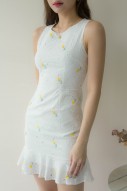 Karla Broderie Dress in Yellow-Floral