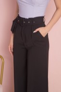 Heia Belted Pants in Black