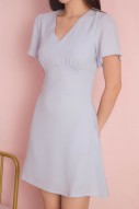 Joey V-Neck Dress in Blue