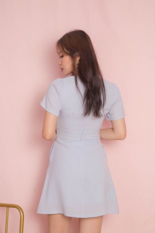 Joey V-Neck Dress in Blue