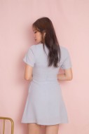 Joey V-Neck Dress in Blue