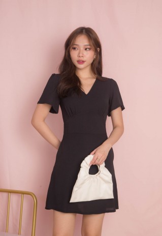 Joey V-Neck Dress in Black