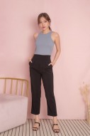 Juanna Belted High Waist Pants in Black