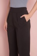 Juanna Belted High Waist Pants in Black