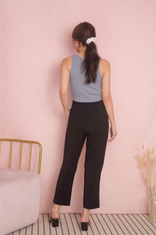 Juanna Belted High Waist Pants in Black