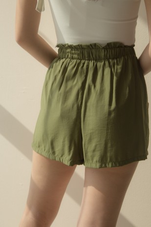 Caven Linen Shorts in Olive