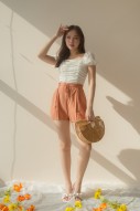 Caven Linen Shorts in Burnt Orange