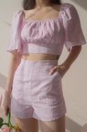 Liah Embroidered Top in Pink