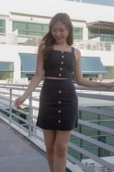 Kiko Button Skirt in Black